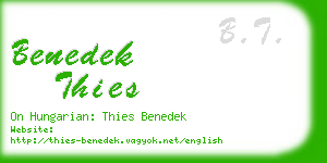 benedek thies business card
